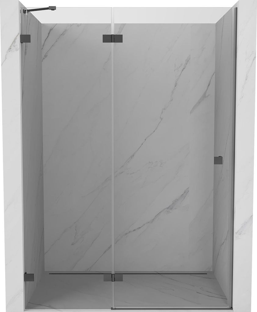 Mexen Lunar Duschabtrennung links schwenkbar 140 cm, transparent, Gun Metall - 834-140-000-95-00-L