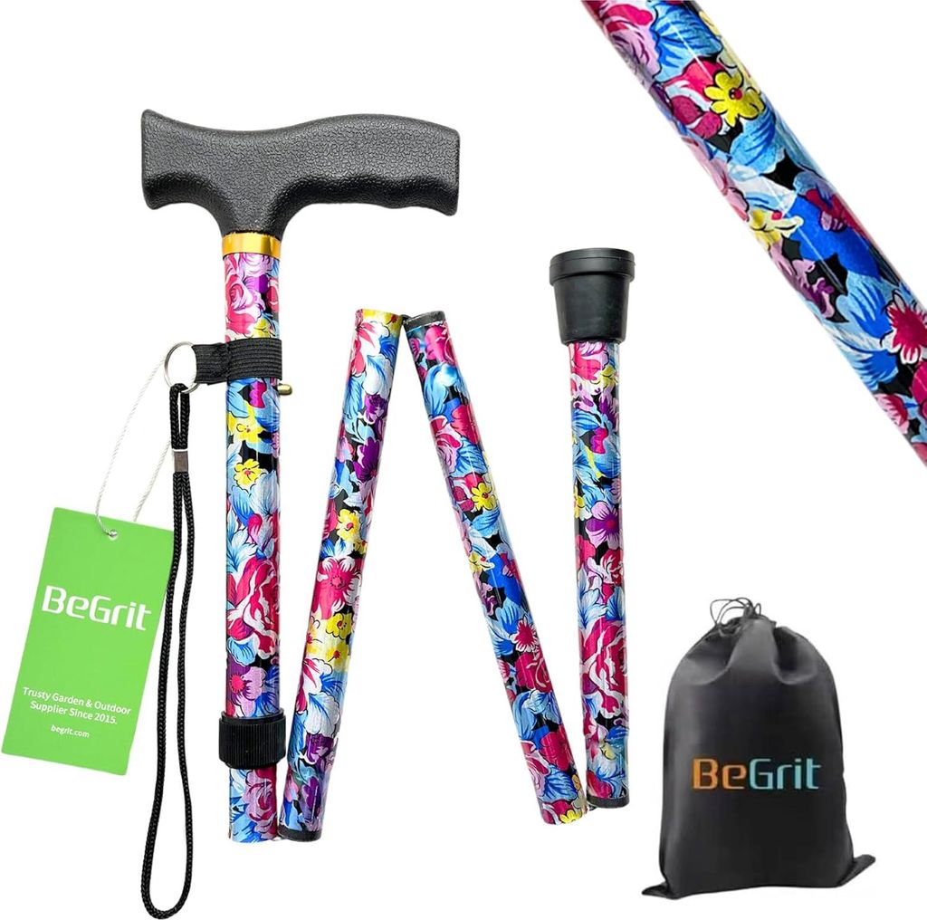 Faltbarer verstellbarer Gehstock - für Damen und Herren