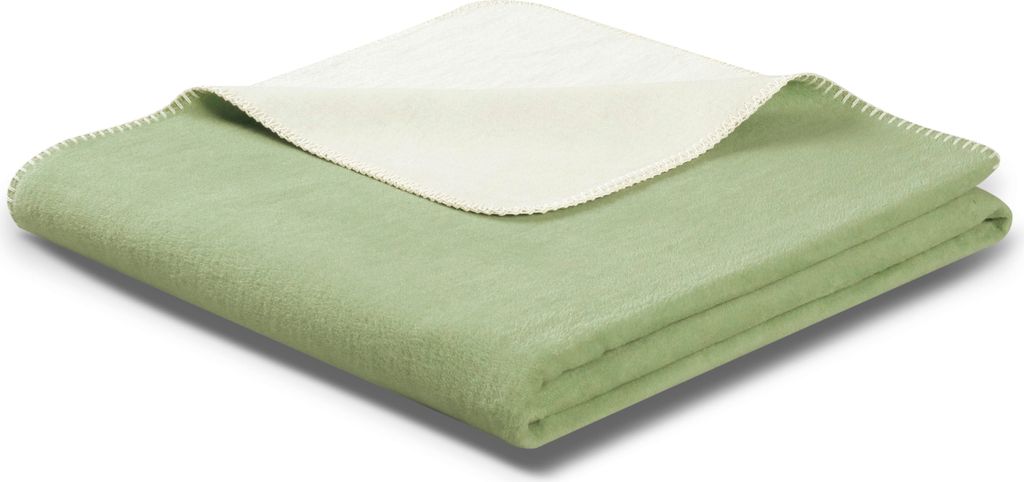 Biederlack Doubleface mint-ecru 150 x 200 Produktbild 