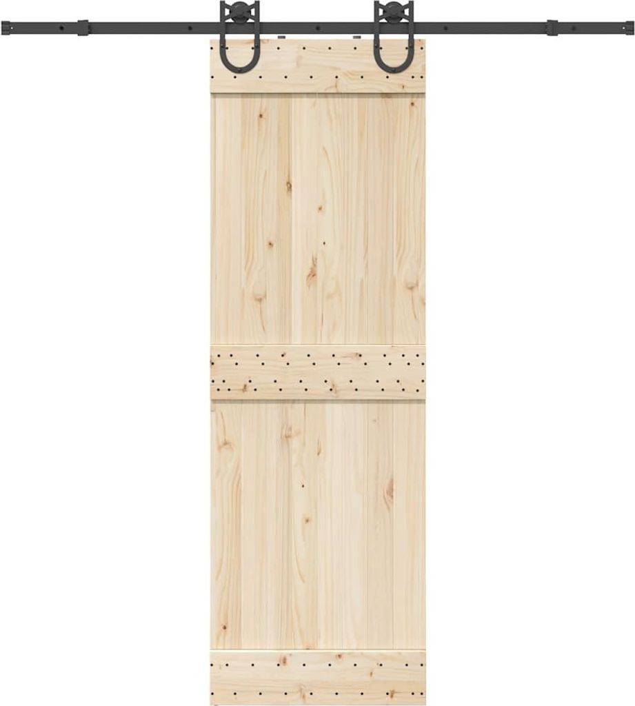 "2026 Promotion" Schiebetürbeschlag-Set 200 cm Stahl Schwarz - Sonstiges Türzubehör CC23544