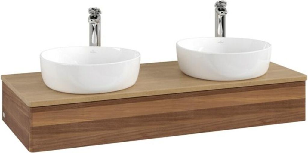 V&B Waschtischunterschrank ohne Frontstruktur Antao 120x19x50cm, HL, WBP hon. Oa, w. wal