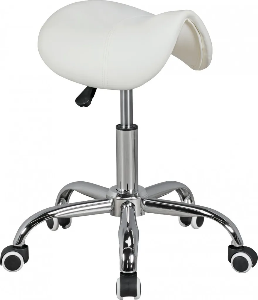 Tabouret de selle CURVE réglable - Assise ergonomique blanche chic