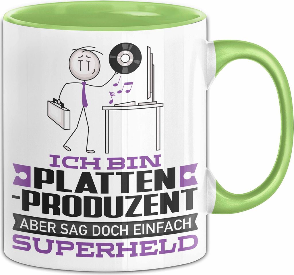 Plattenproduzent Geschenk Tasse Ich Bin Plattenproduzent Aber Sag Doch Einfach Superheld Lustige Geschenkdiee für Plattenproduzent Kaffee-Becher (...