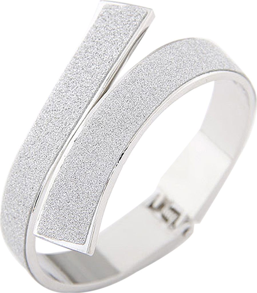 Modisches, schlichtes, elegantes Glitzer-Armband mit offener Manschette für Damen, Schmuck, Geschenk-Silber