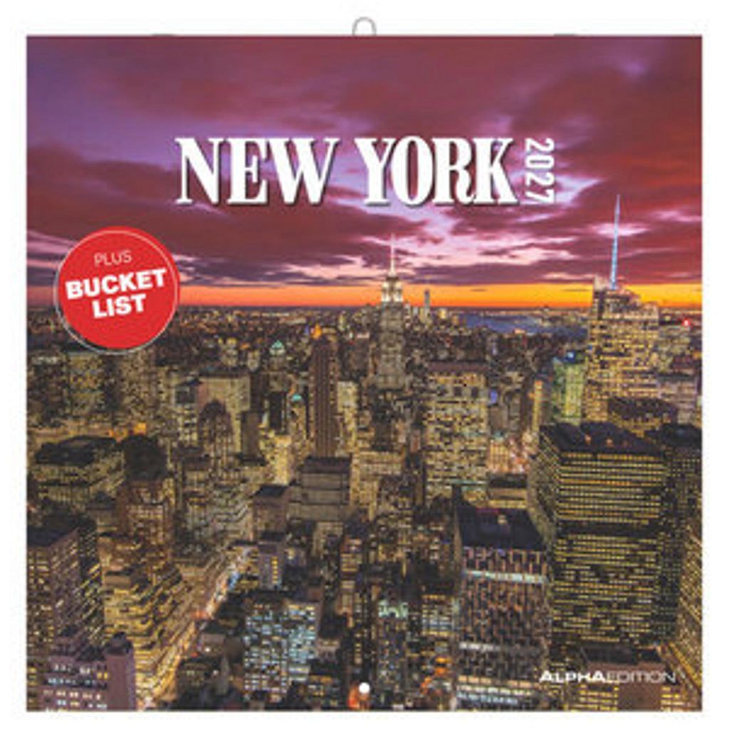 Wandkalender New York 2027, 6-sprachig, 30 x 30 cm (geöffnet 30 x 60 cm)