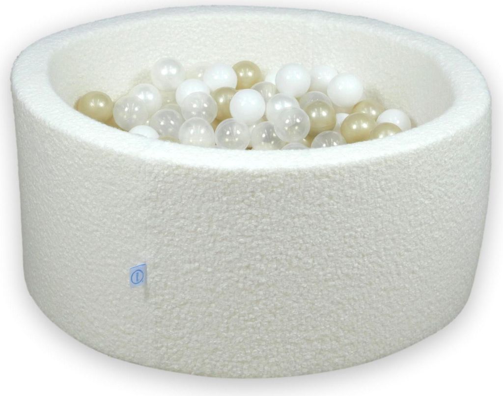 Dry Pool 90x40 Boucle White 300 Bälle: transparent, weiß, Produktbild 