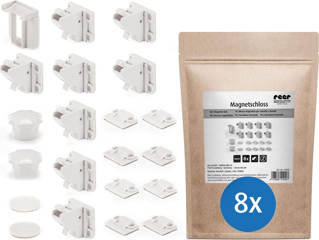 reer Magnetschloss | 8 Stück in Paper Bag | Magnetische Produktbild 