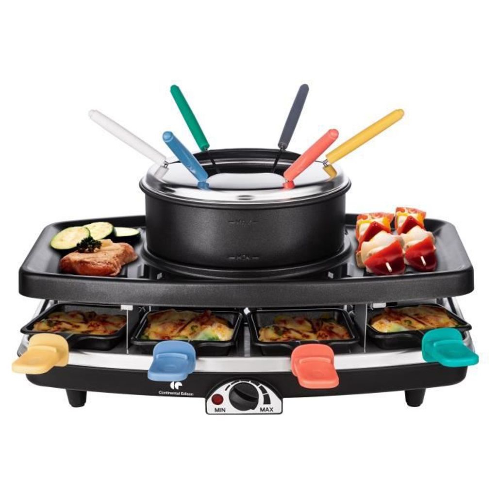 Continental Edison FD12881 Raclette und Fondue 8 Menschen - Schwarz