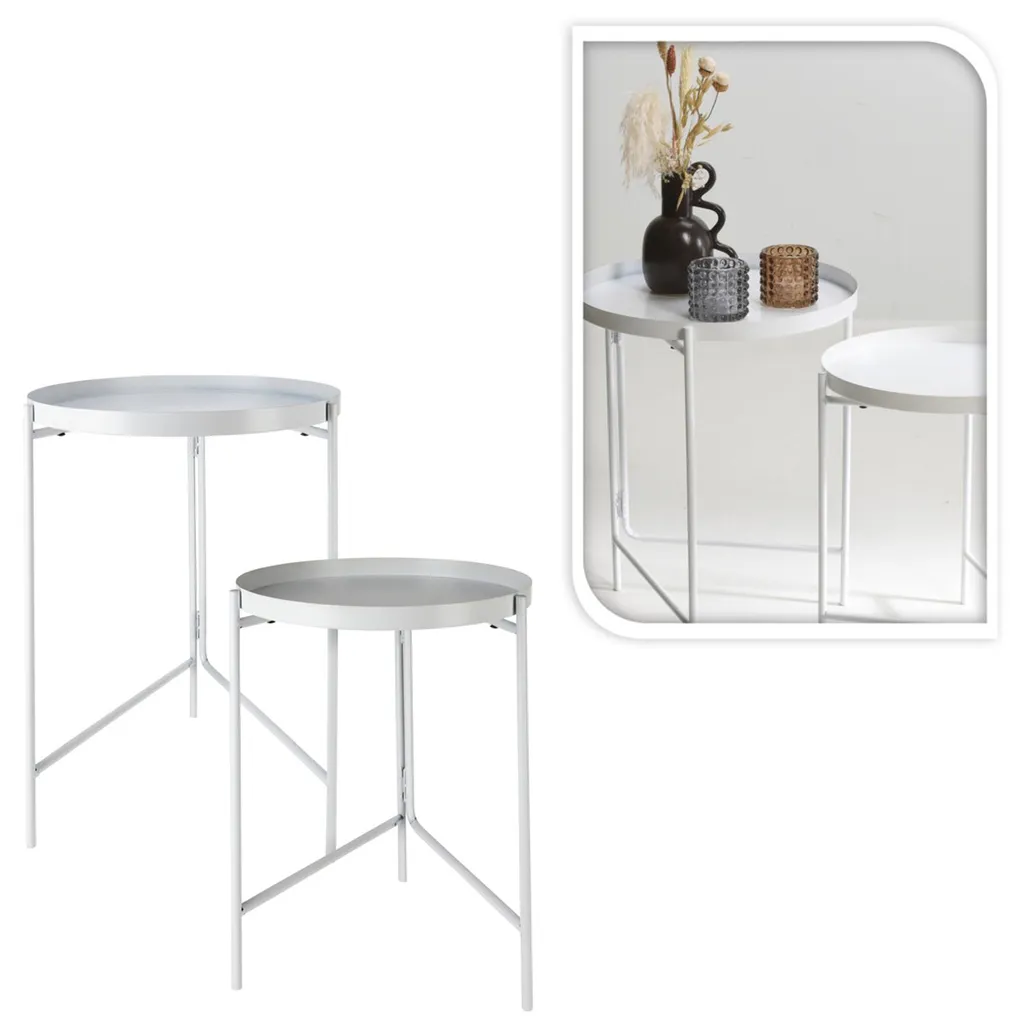 Bout de canapé blanc avec rangement intégré - Meuble d'appoint polyvalent - 4