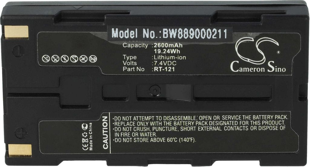 vhbw Akku Ersatz für Righton RT-121 für Medizintechnik (2600 mAh, 7,4 V, Li-Ion)
