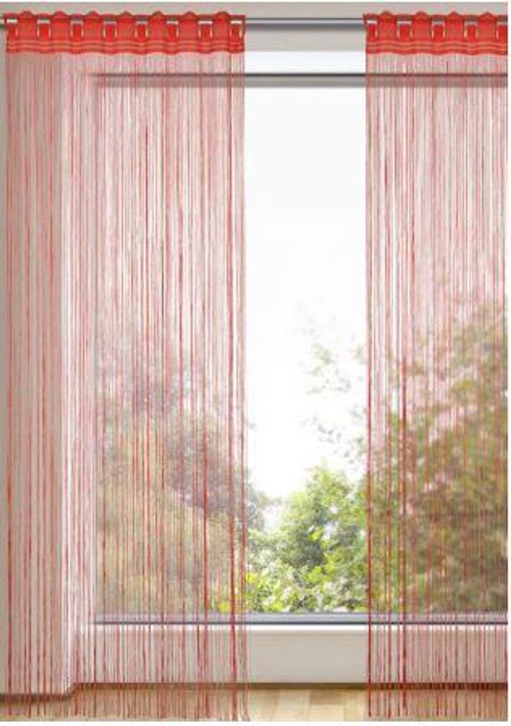 Fransenstore mit Stangendurchzug von Albani: Größe (HxB): 245x90cm Farbe: Rot