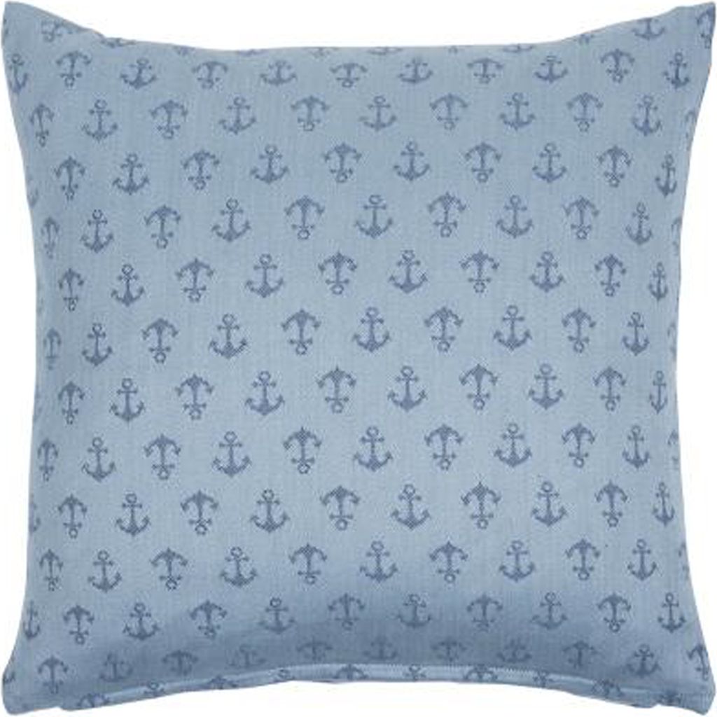 pad Kissenhülle Ancre 45 x 45 cm blau Baumwolle Anker Jacquard gewebt