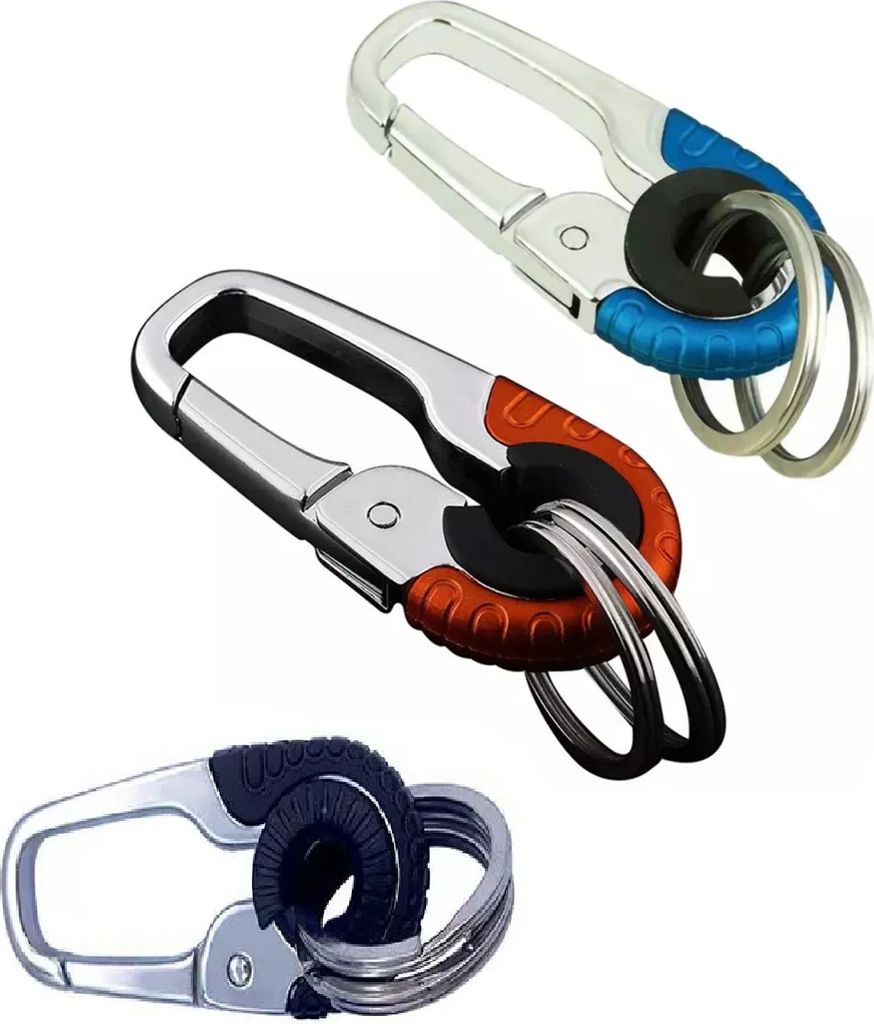 KFZ Schlüsselanhänger Orange mit Karabinerhaken - hochwertig Massiv Karabiner Metall Auto