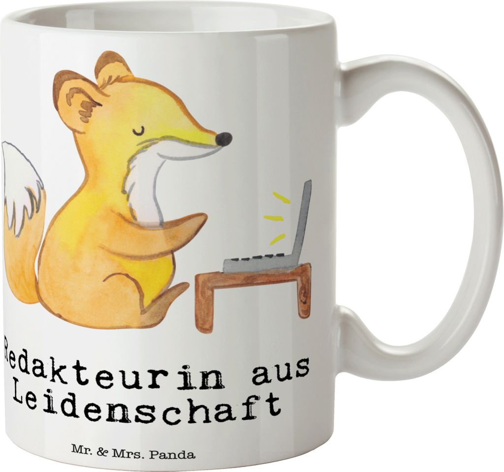 Mr. & Mrs. Panda Pott Redakteurin Leidenschaft - Weiß - Geschenk, Lustig, Beruf, Trinkbecher, Spruch, Korrespondent, Teepott, Kaffeetasse, Online,...