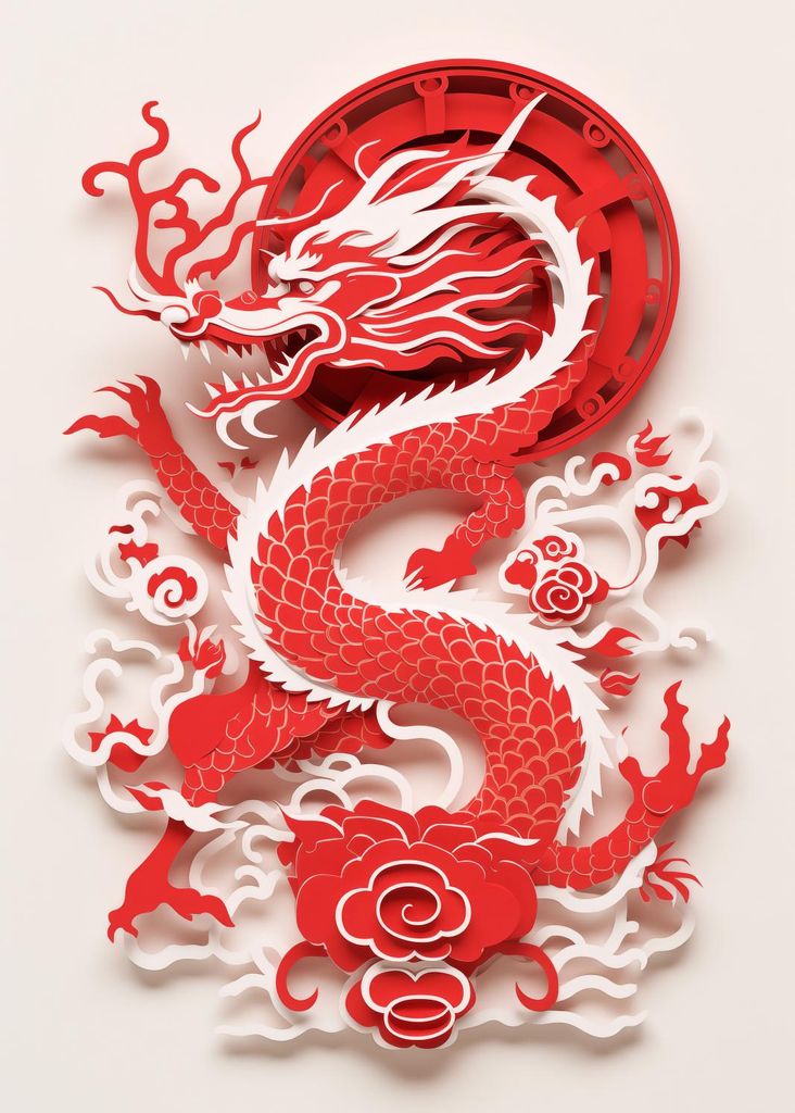 Plakat 25x35cm Roter Drache
