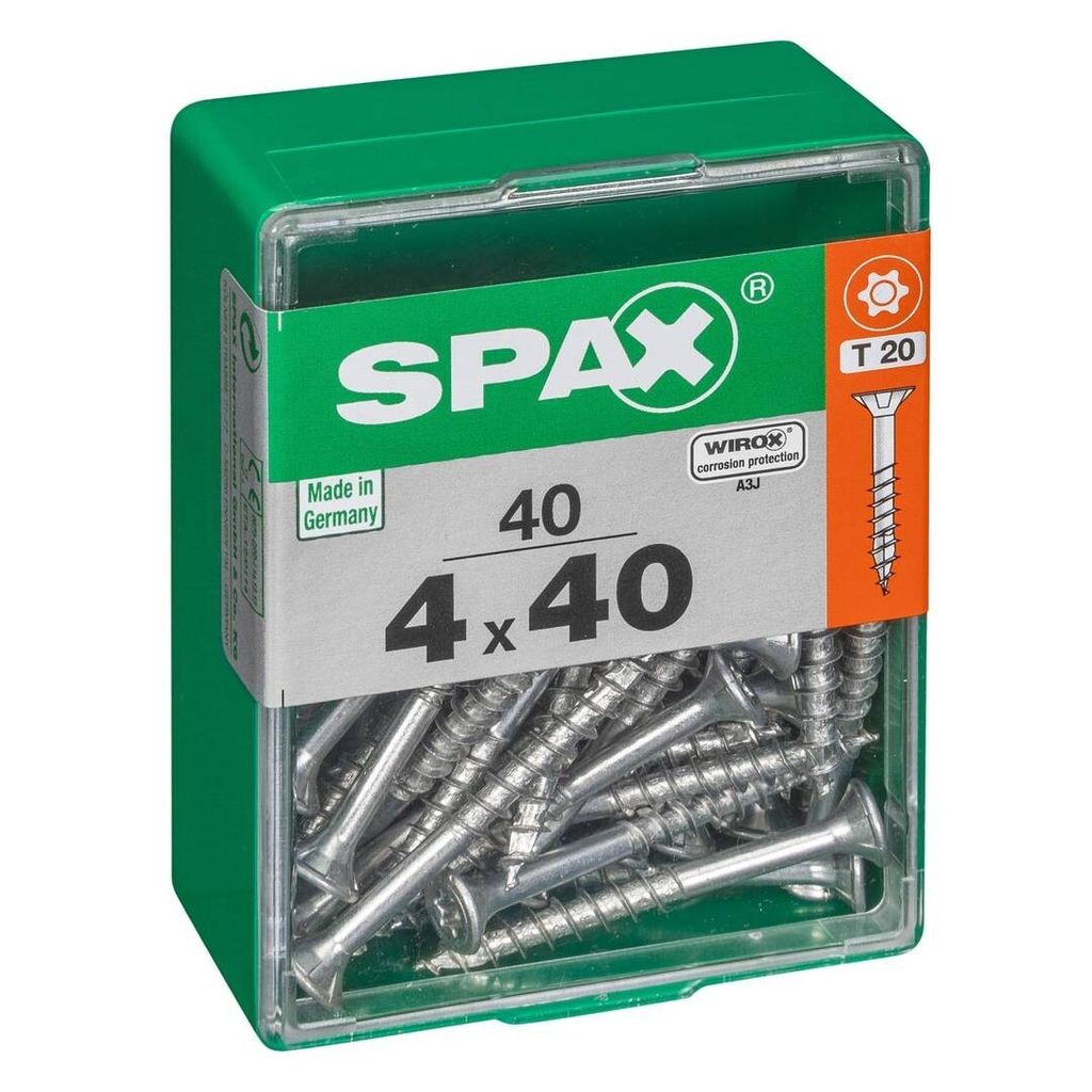 Set di 40 viti SPAX a testa svasata piana in acciaio, Immagine del prodotto 