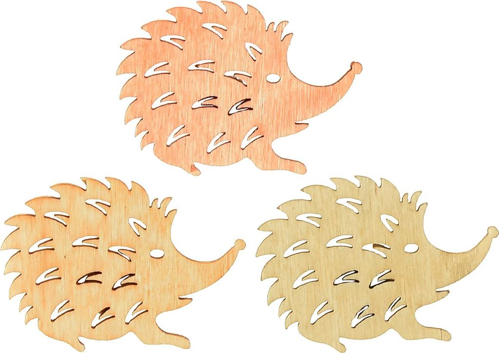 Tischdeko Herbst Igel Streudeko Holz 72 Stk bunt 4x3cm, 72 Stück