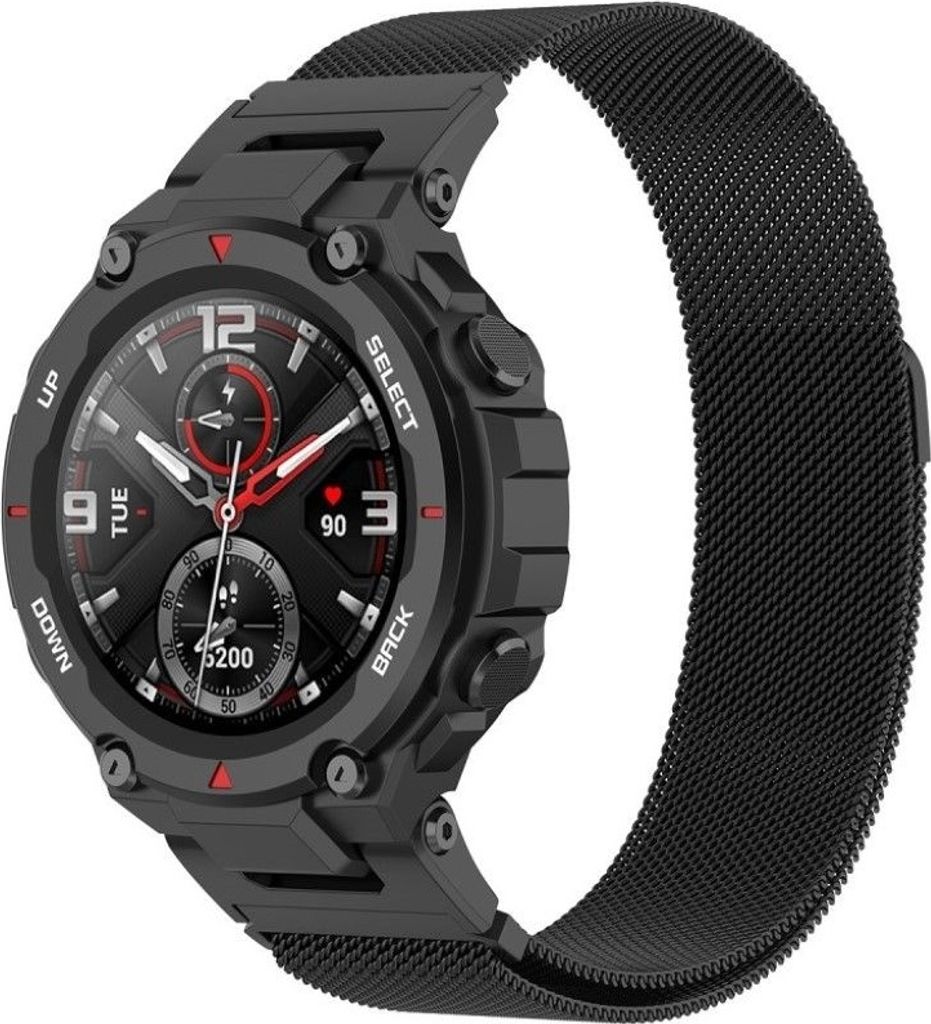 Strap-it Milanese Armband - Kompatibel mit Amazfit T-Rex (Pro) Armband Ersatzarmband Edelstahl - Armband mit Magnetverschluss - Hochwertiges Materi...