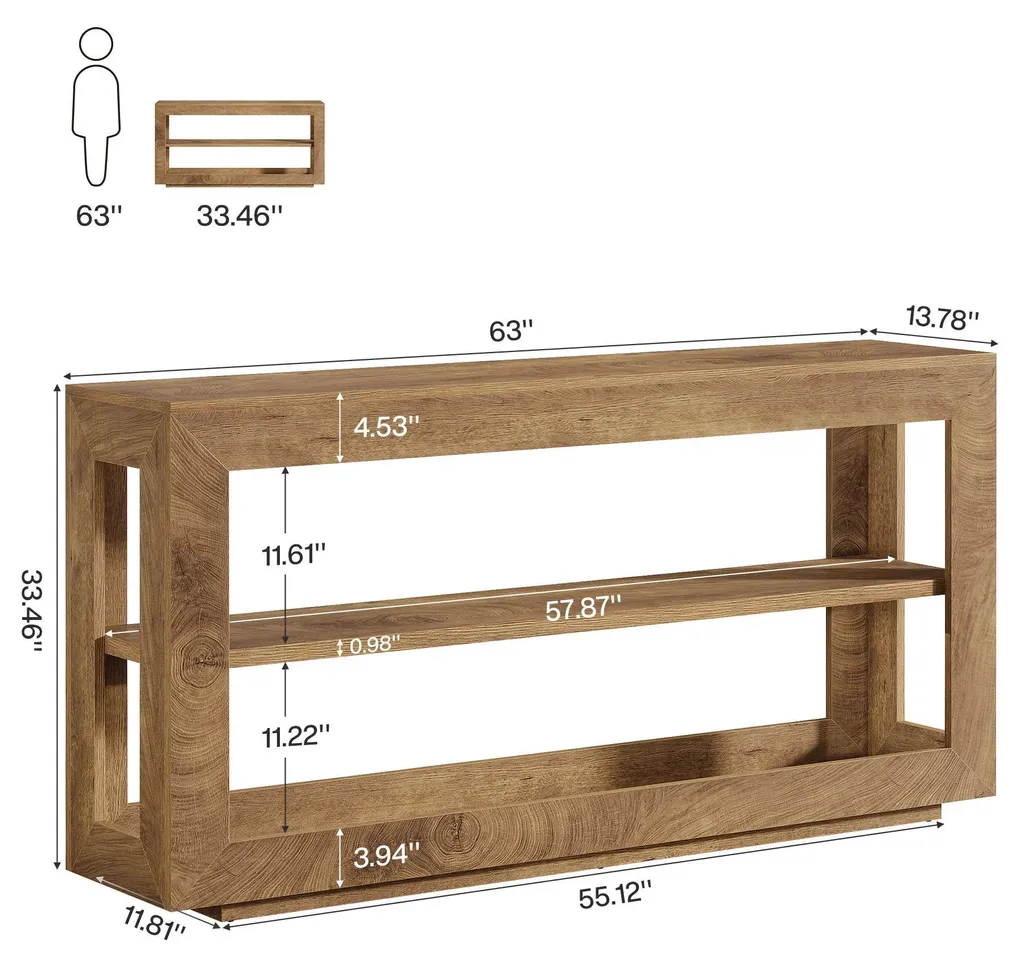 Grande table console 160 x 35 cm pour optimiser l'espace et le rangement