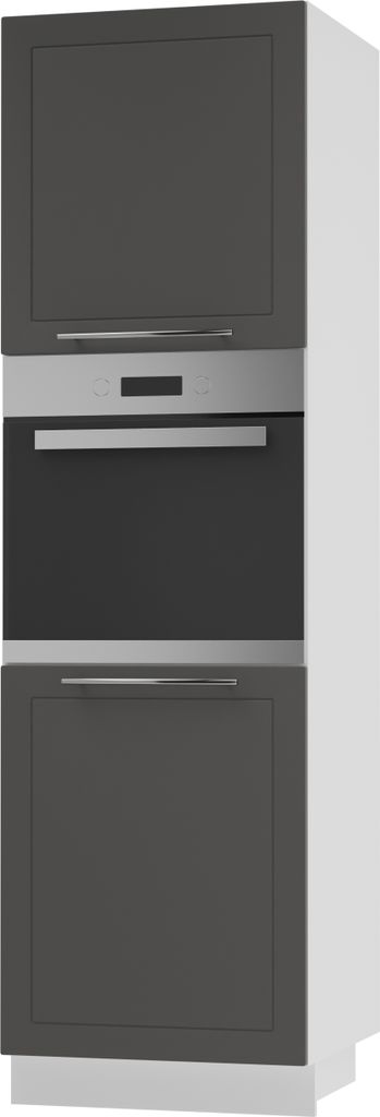 Backofenschrank KVANTUM 2-türig 60cm Korpus- & Frontfarbe wählbar (Q-D14/RU/2D),graphit matt,weiß