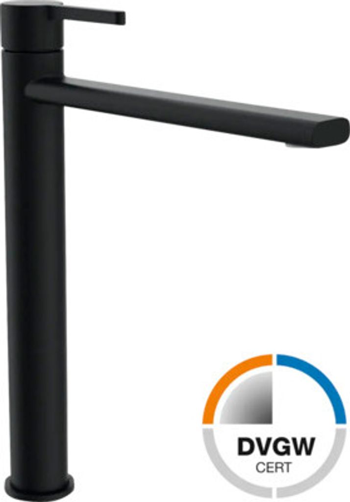 Jungborn Waschtischarmatur für Aufsatzwaschbecken LAMBDA DVGW schwarz matt