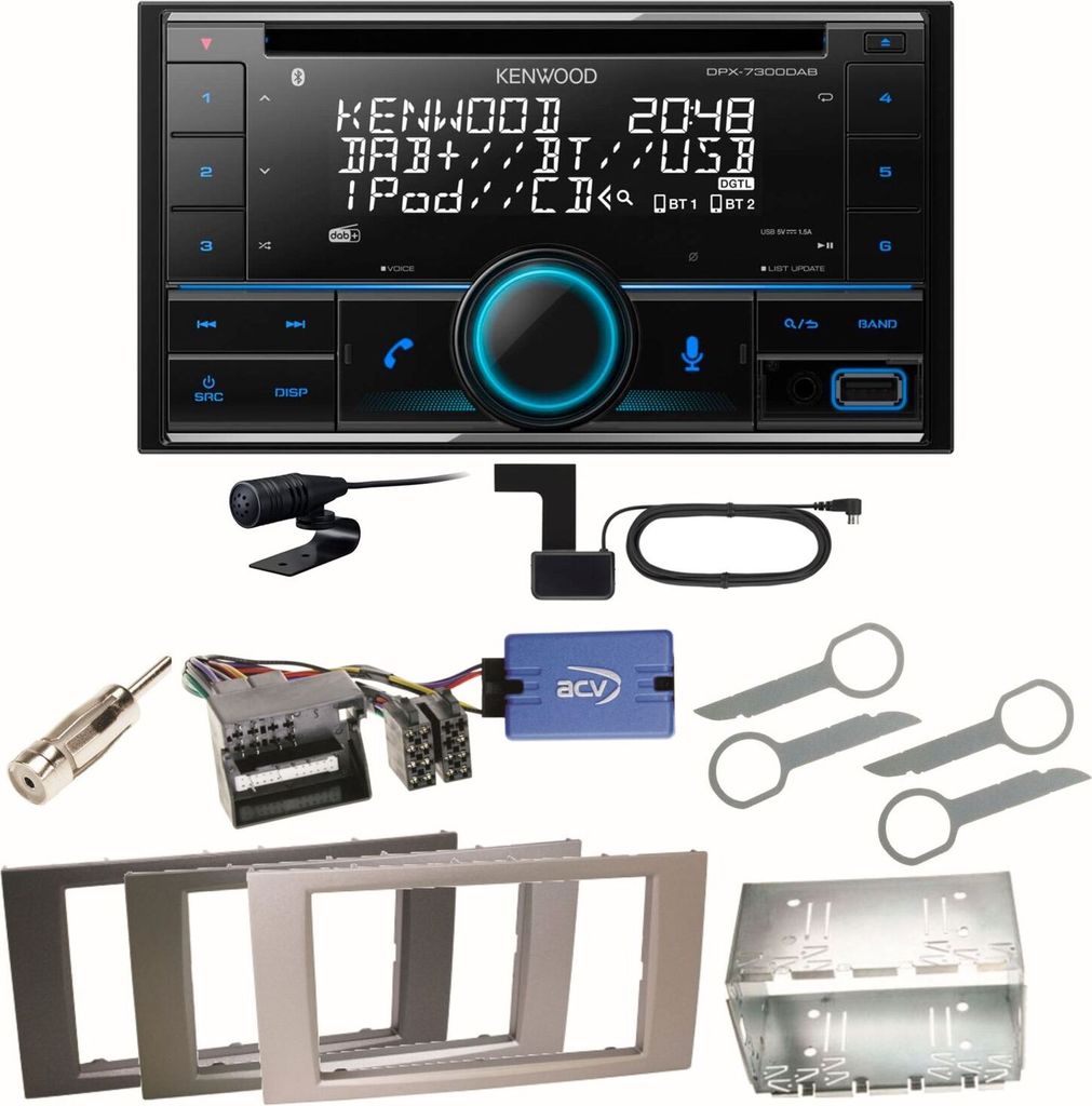 Kenwood DPX-7300DAB Bluetooth DAB Einbauset für Ford Kuga Produktbild 