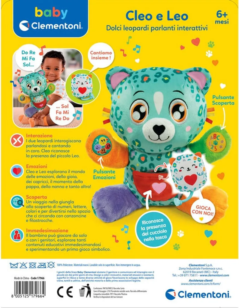 Compagnon de Jeu Baby Cleo e Leo pour Stimuler l'Éveil Musical Bébé