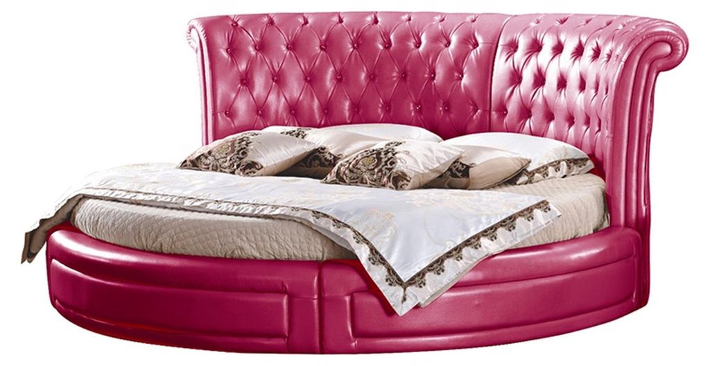 Rundes Klassisches Bett Chesterfield Betten Polster Runde Betten Leder Textil