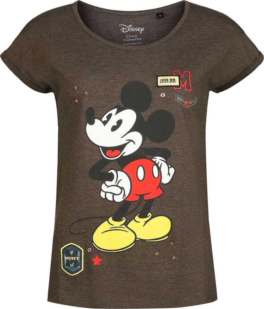 Mickey Mouse T-Shirt Damen Military khaki M