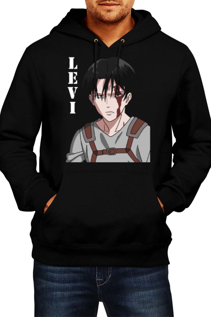 Herren Kapuzenpullover Japan Manga Comics Anime Attack Anime On Titan Levi Ackerman 05 Var-018 Levi Ackerman, Man L / Schwarz
