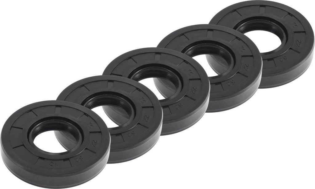 Universal Oil Seal TC Doppellippe W Stahlfeder Dichtungsring Rotierende Wellendichtung 22x52x10mm Hochdruck-NBR-Gummi Schwarz 5 Stück