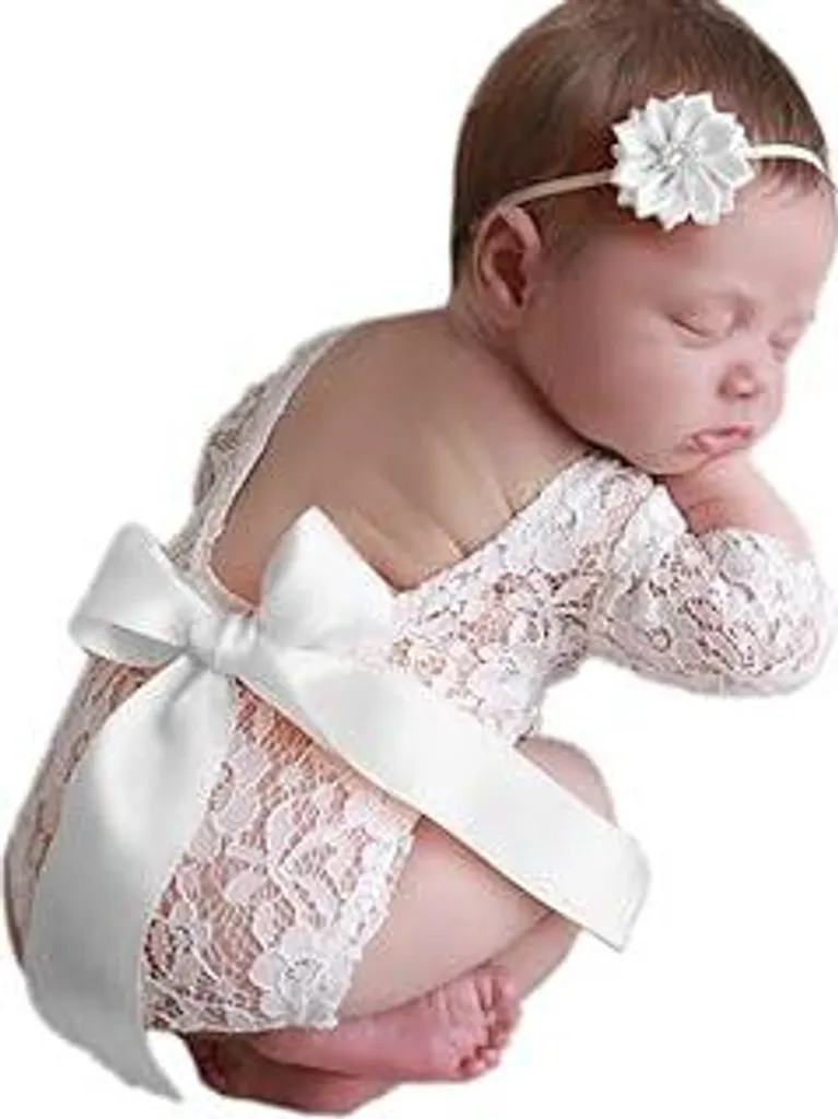 Costume Fotografico Neonata Bianco: Tutina Pizzo Offerta Speciale