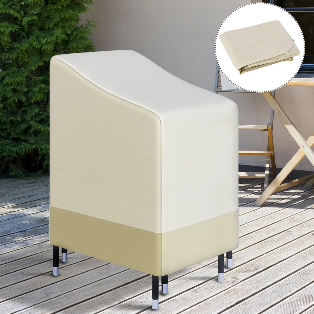 Housse pour Ranger 6 à 8 Chaises de Jardin Empilées Bache Protection