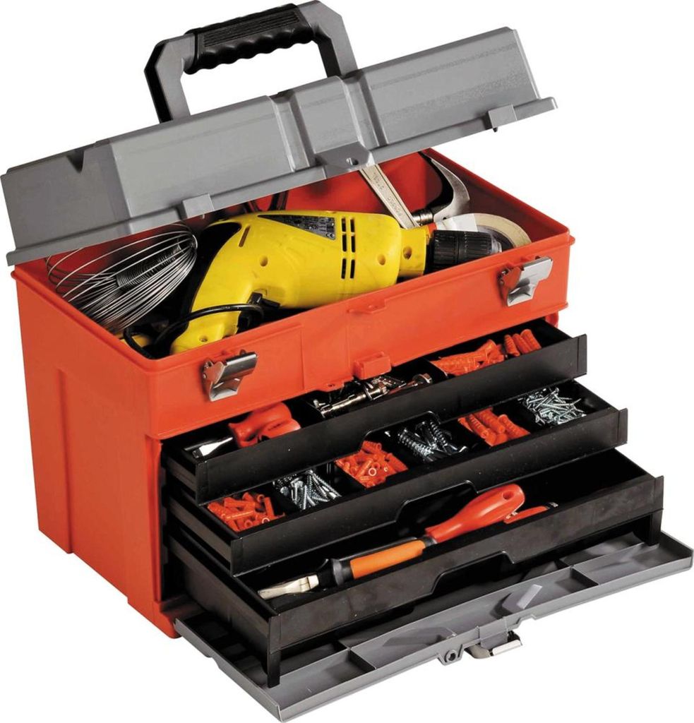 Plano 855, Werkzeugkasten, Polypropylen, Schwarz, Grau, Rot, 440 mm, 250 mm, 330 mm