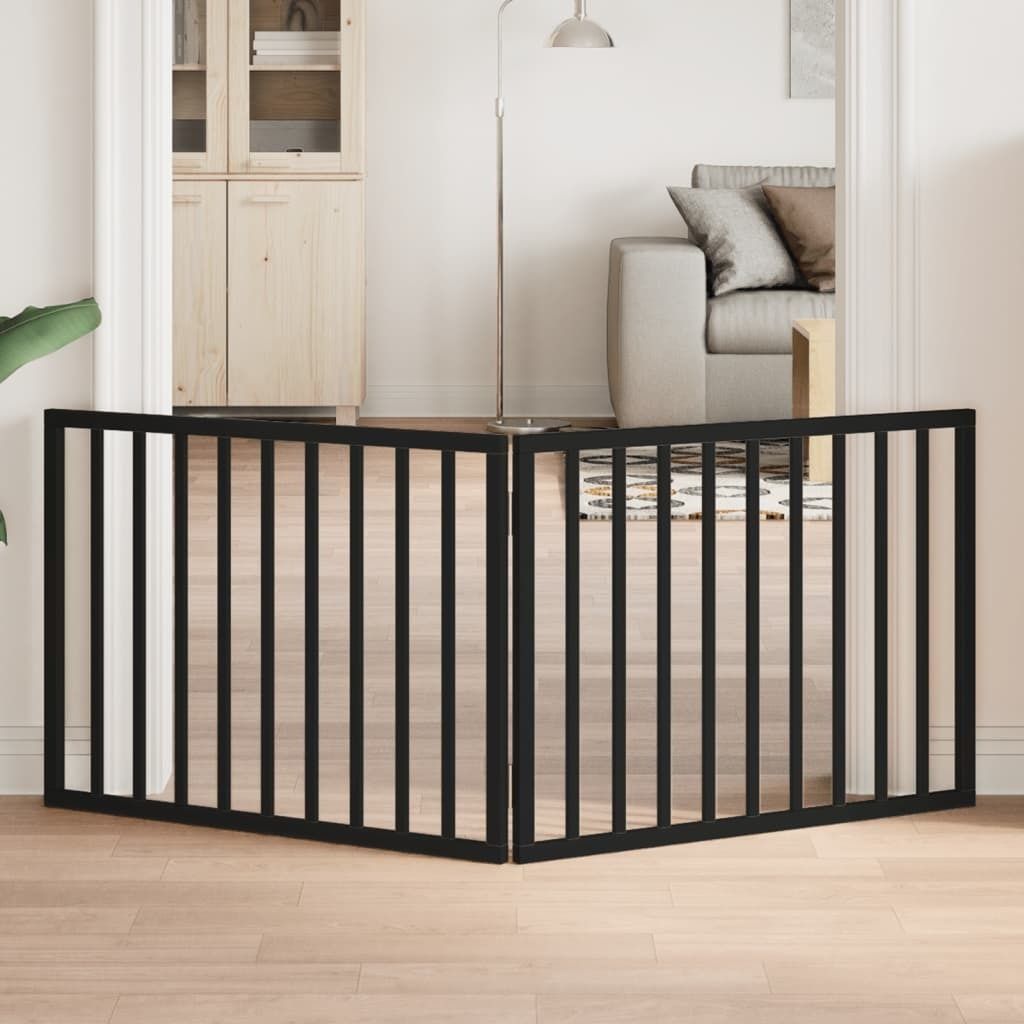 "im Angebot" Hundegitter Faltbar 2 Paneele Schwarz 160 cm Pappelholz - Sonstiges Hundezubehör CC16051