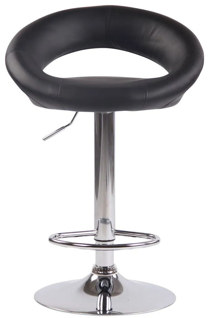 Tabouret de bar confortable avec dossier et base anti-rayure noir - 3
