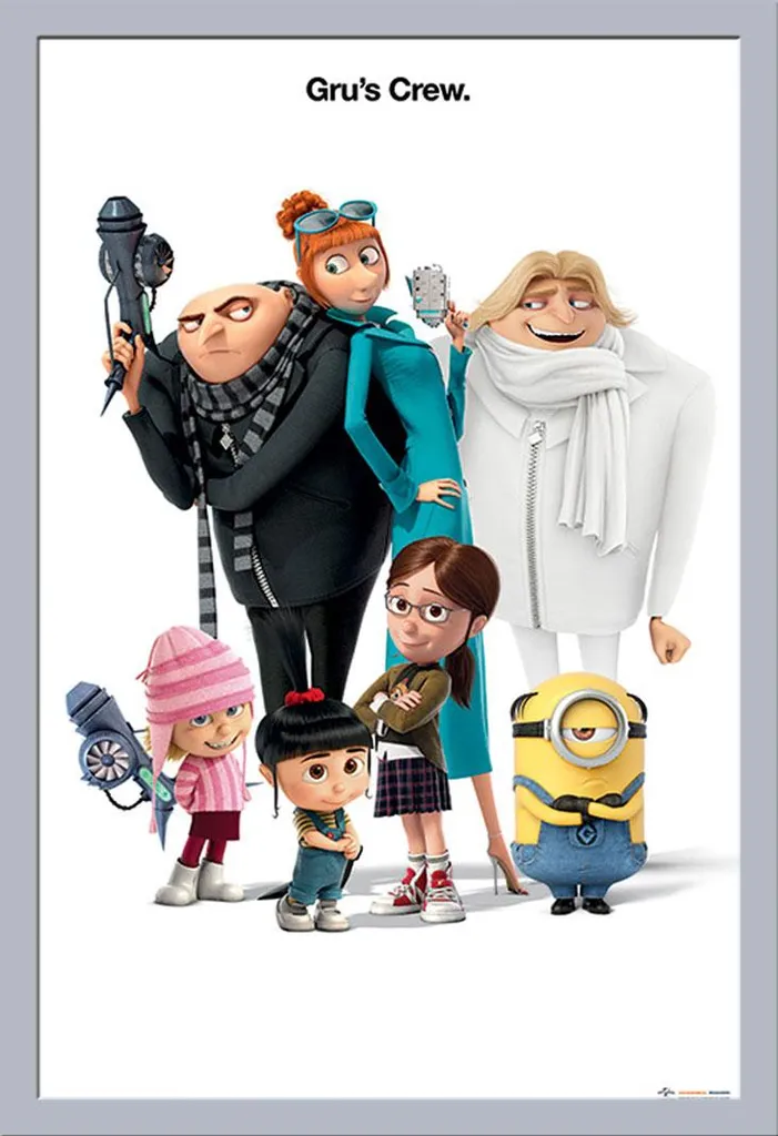 Maxi Poster Despicable Me 3 Gru's Crew Cornice Argento Shinsuke 61x91