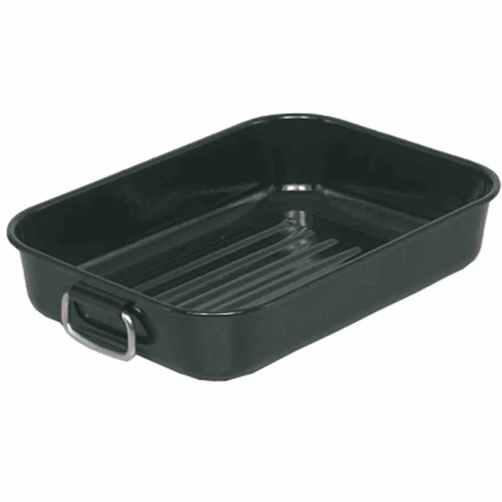 Plat à griller pour four et barbecue 43cm noir, idéal grandes familles