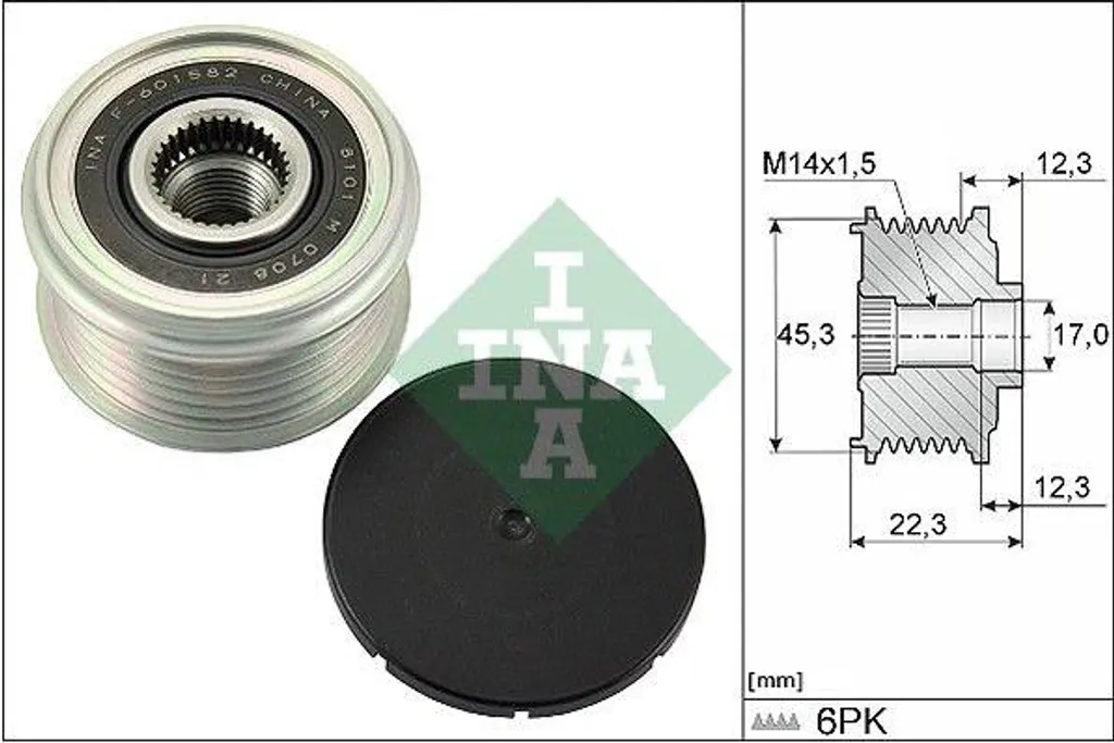 Roue Libre d'Alternateur INA 535 0291 10 pour Nissan X-Trail 231004BA0A