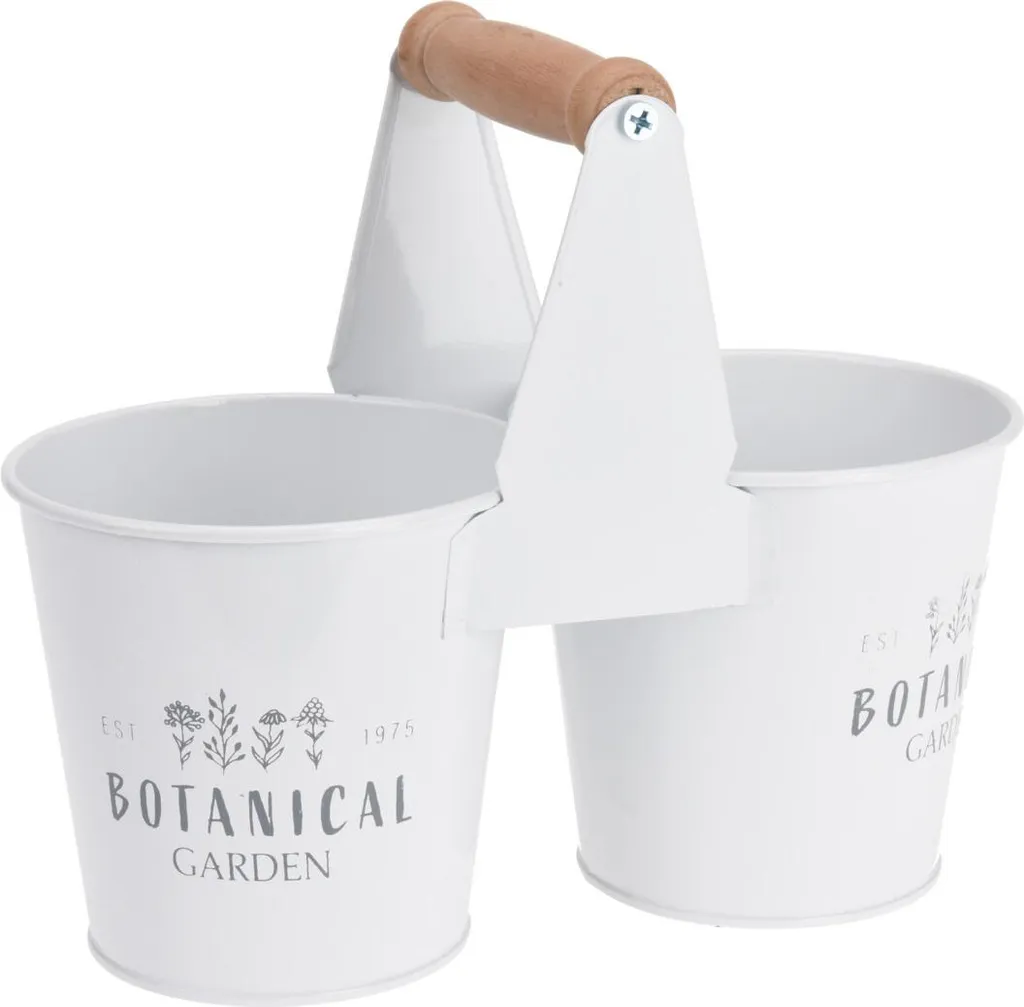 Jardinière d'intérieur BOTANICAL : pots à herbes et socle en bois massif