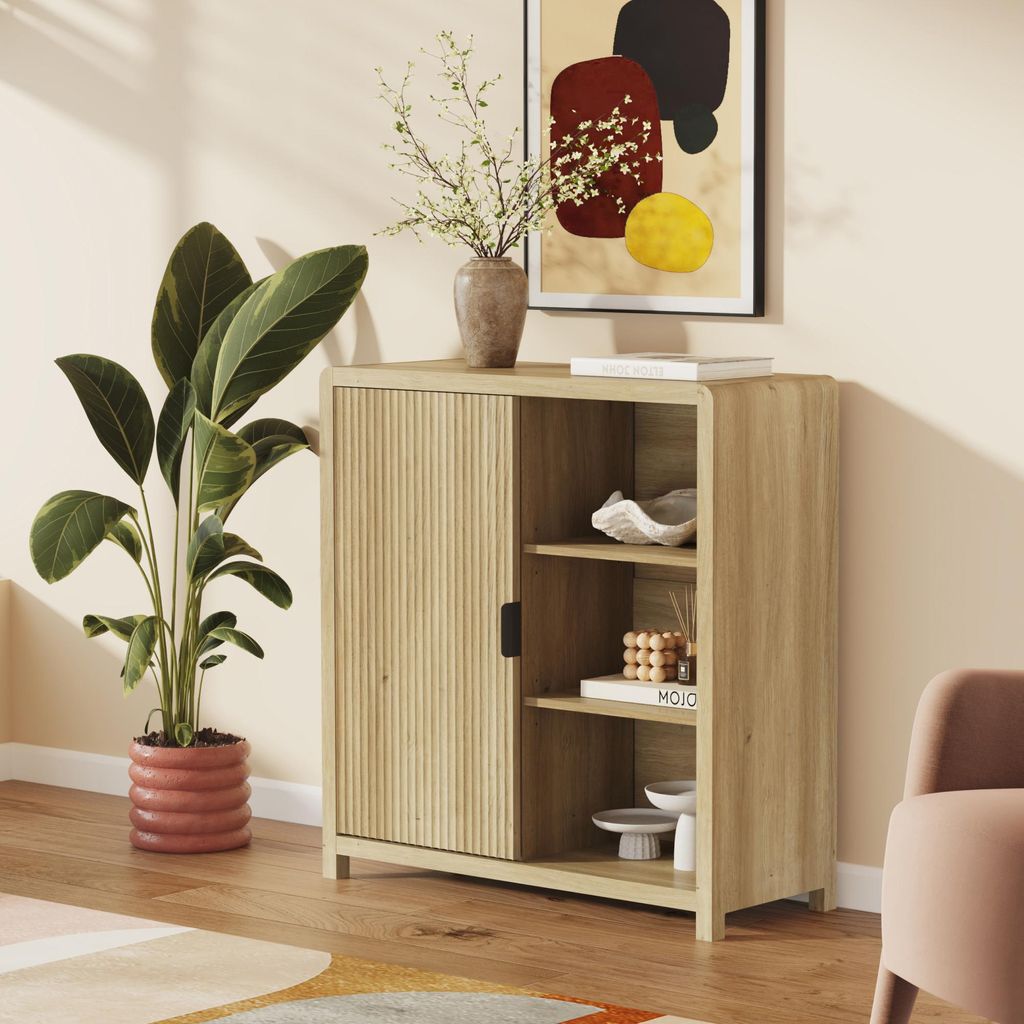 Komoda „Lukkodso” z drzwiami 82 x 75 x 30 cm Wygląd dębu, Zdjęcie produktu 