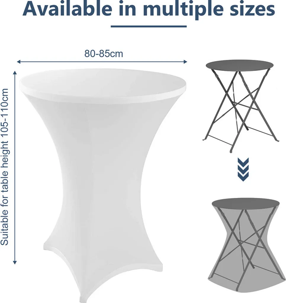 Copritavolo Elasticizzato Yakimz Bianco - Set 5 Pezzi Bar/Bistrot - 2