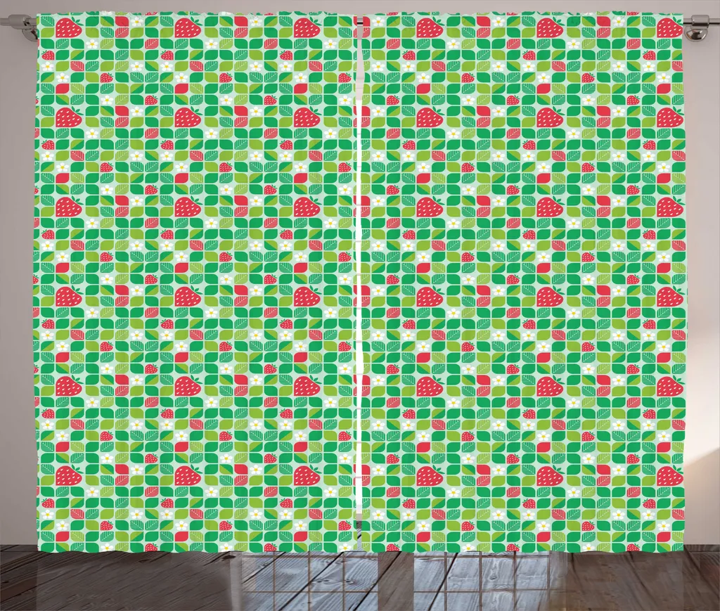 Rideaux de Salon Universels Motif Floral Rustique 280x225cm avec Attaches