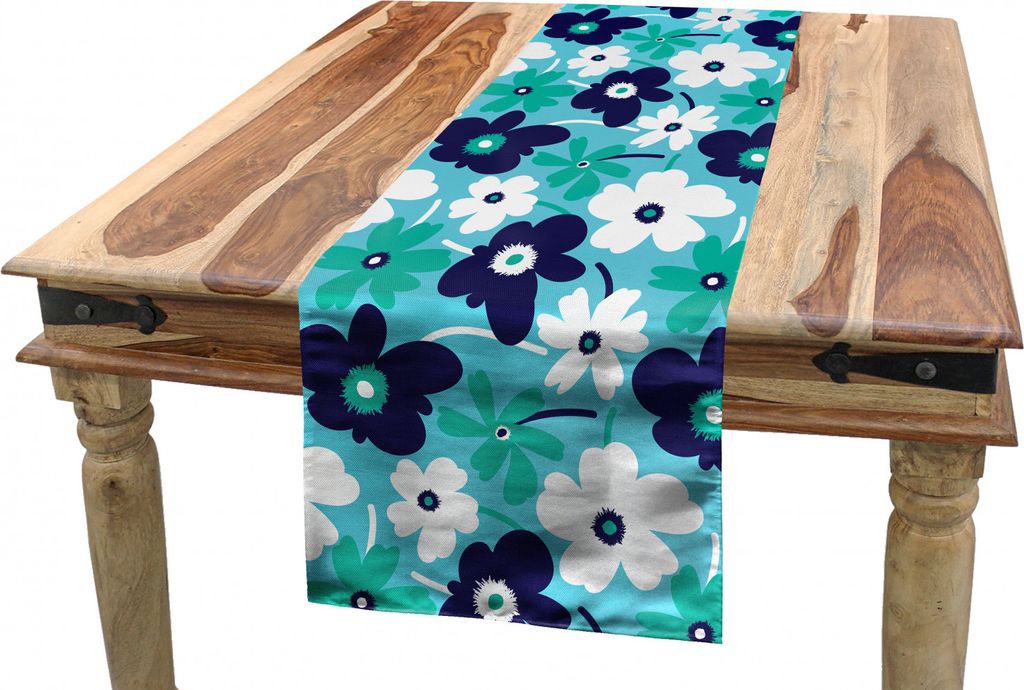 ABAKUHAUS Wasser Tischläufer, Frühlingsblumen, Esszimmer Küche Rechteckiger Dekorativer Tischläufer, 40 x 225 cm, Mehrfarbig
