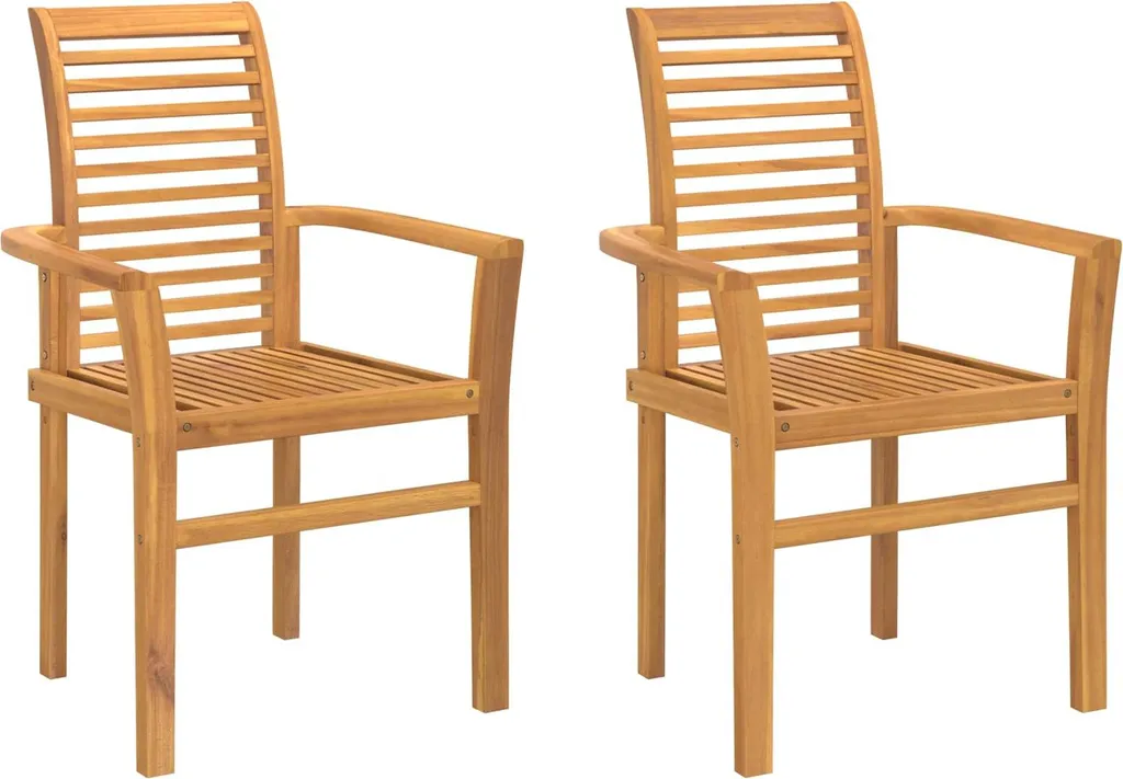 Chaise en Bois Massif de Teck Durable Marron pour Salle à Manger - 2 pcs