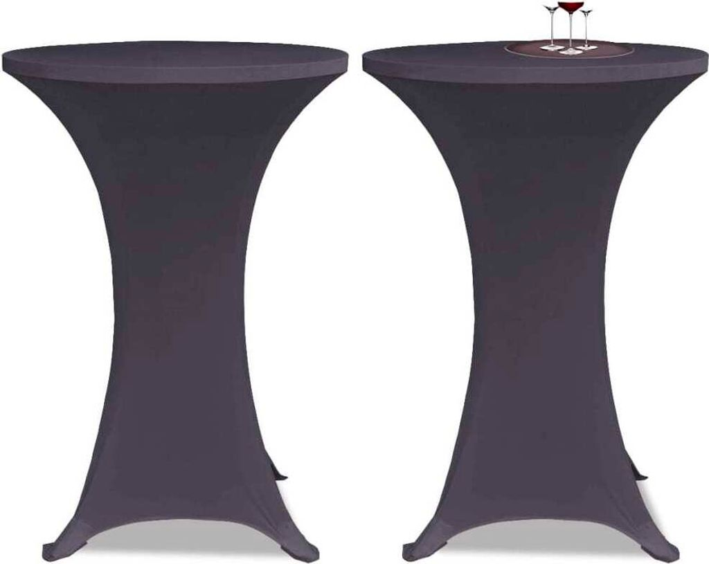"2026 Promotion" Tischhusse Stretchhusse 2 Stk 80 cm Anthrazit - Hussen CC127