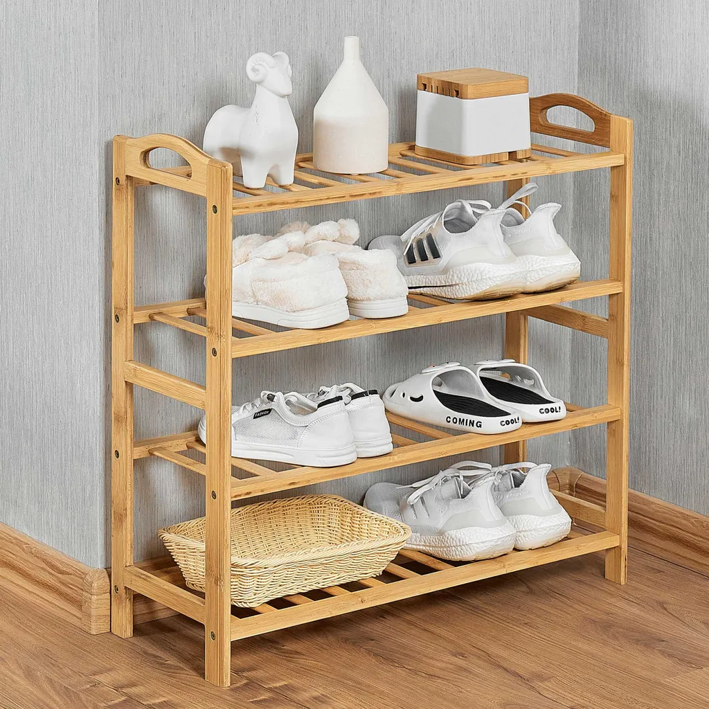Petite bibliothèque bambou Celie 68cm pour rangement salon compact - 2