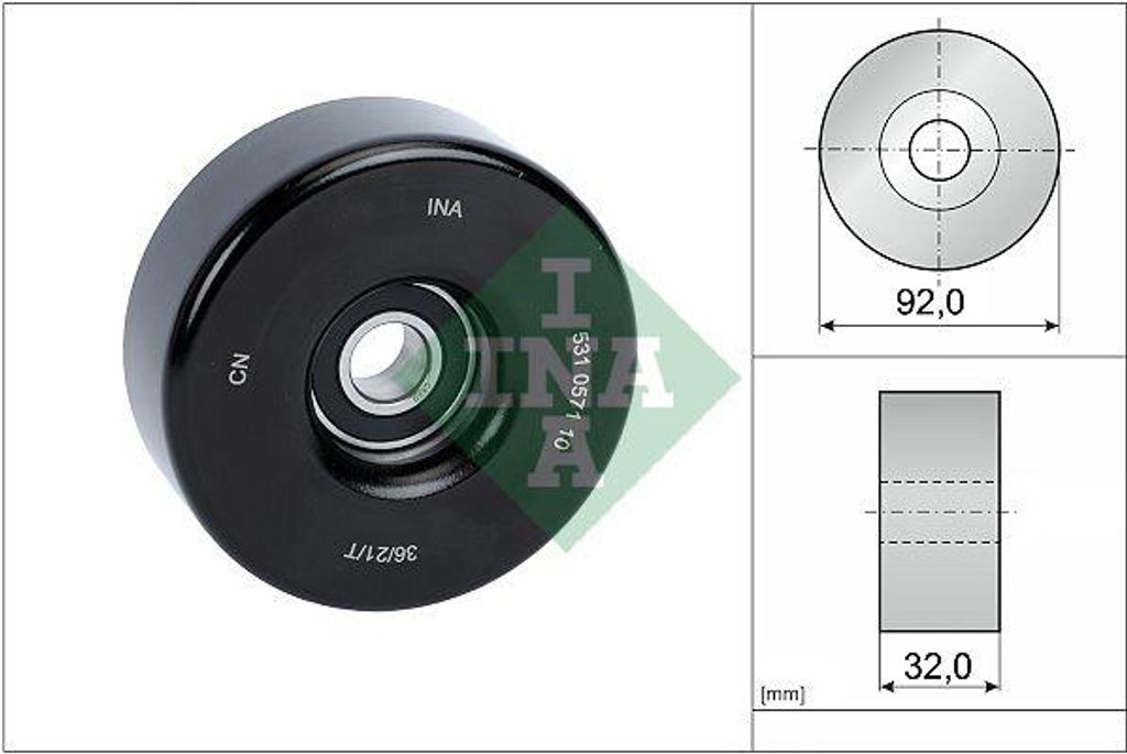 INA 531 0571 10 Spannrolle, Keilrippenriemen OE 1192000970 kompatibel mit C-Klasse, S-Klasse, SL, SLK, CLK, E-Klasse, G-Klasse
