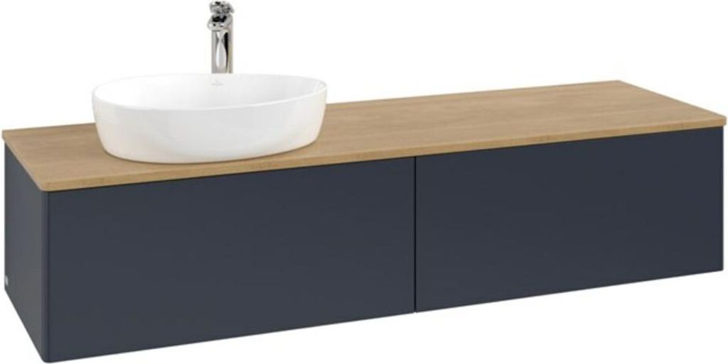 V&B Waschtischunterschrank ohne Frontstruktur -Beleuchtung Antao 160x50cm, HL, WBP hon. Oa, md bl. m Lac