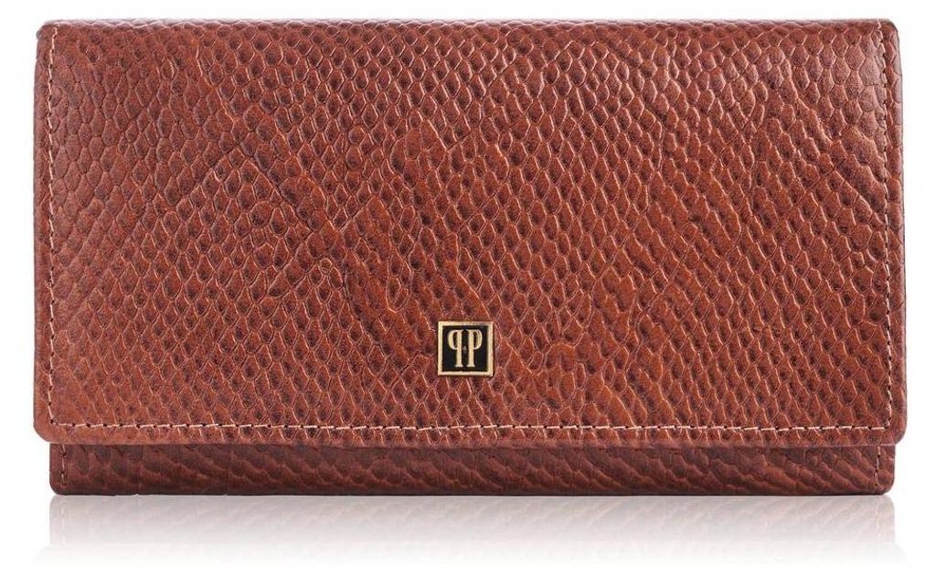 Damengeldbörse aus braunem Naturleder Paolo Peruzzi T-09-BR